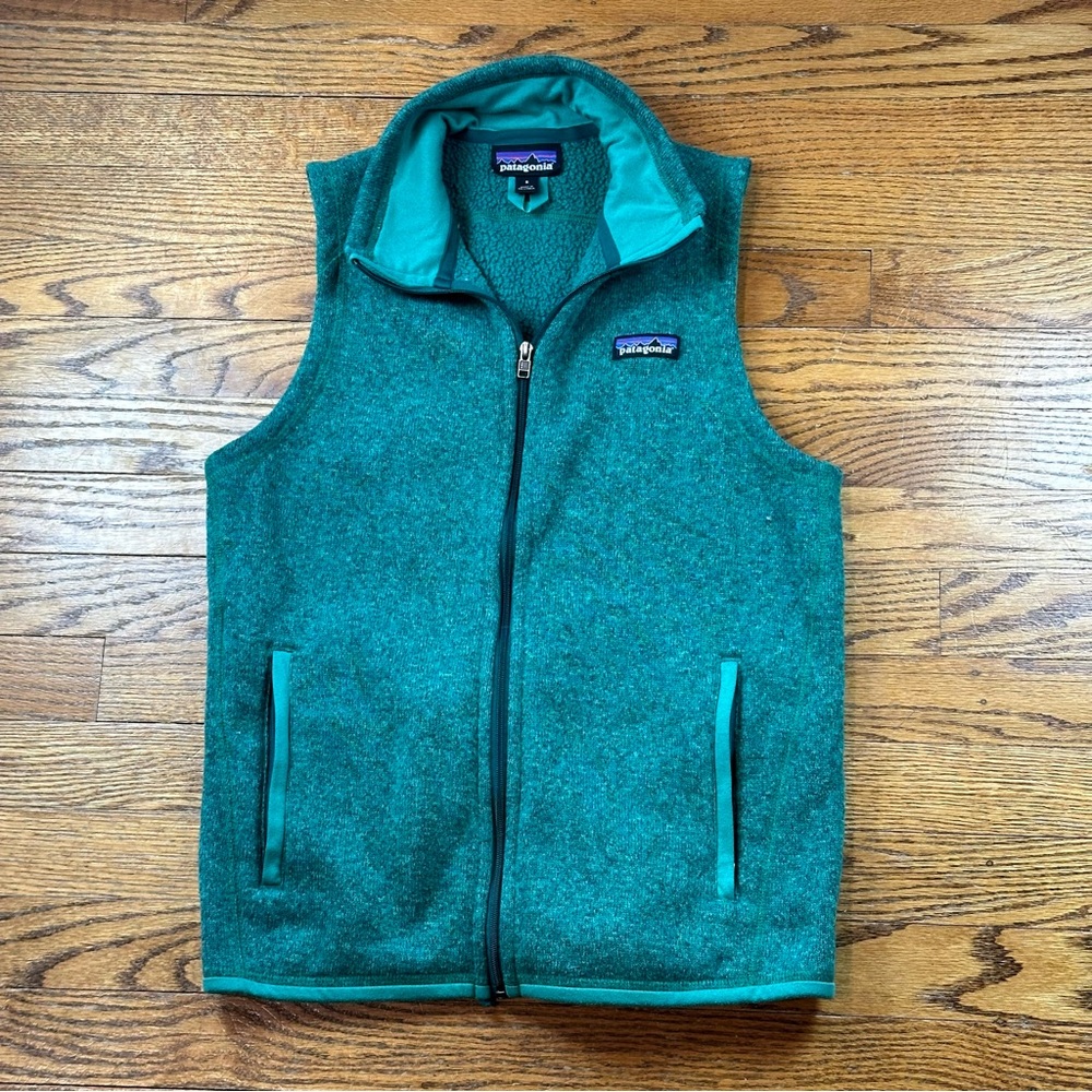 Patagonia Better Sweater Vest Green Full Zip Mock Neck Zip Pockets Women’s Small